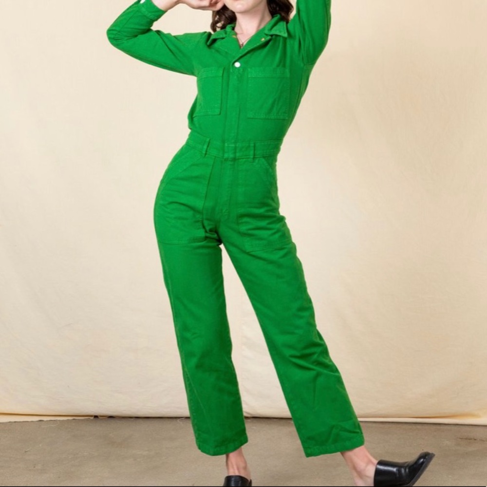 🌷 big bud press forest green jumpsuit in xxs 🌷
